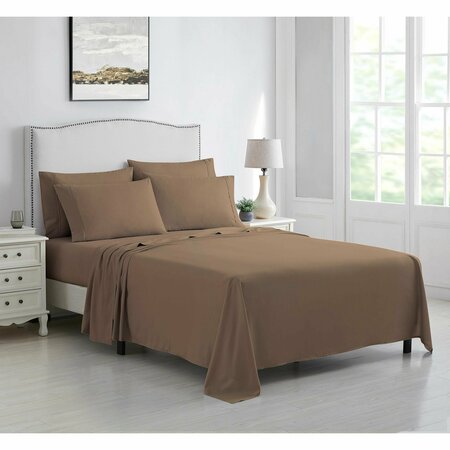 KATHY IRELAND 6 Piece Brushed Microfiber Sheet Set - Full - Mocha Brown 1298FLCHT